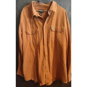 Chamois Flannel Shirt Mens 2XLT Tall Burnt Orange Rust Fall Long Sleeve Button